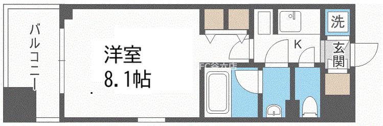 LASANTE京橋(1K/14階)の間取り写真