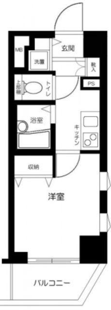 メインステージ恵比寿東(1K/4階)の間取り写真