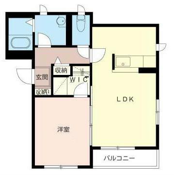 ORCHIDS(1LDK/1階)の間取り写真