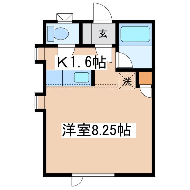 シャルムSOI7(1K/2階)の間取り写真