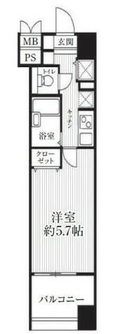 HF南麻布レジデンス(1K/9階)の間取り写真