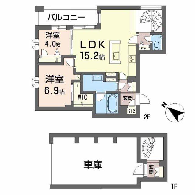 シャーメゾン 新屋敷 PREMIAM(2LDK/2階)の間取り写真