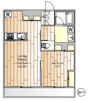 CITTA CASA BIANCAⅢ(1LDK/2階)の間取り写真