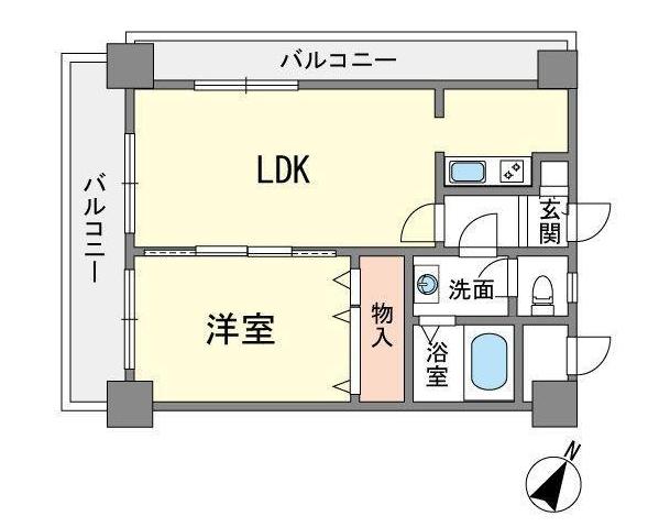 エステートモア白金Ⅱ(1LDK/3階)の間取り写真