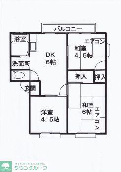 アーバン向ヶ丘A(3DK/2階)の間取り写真