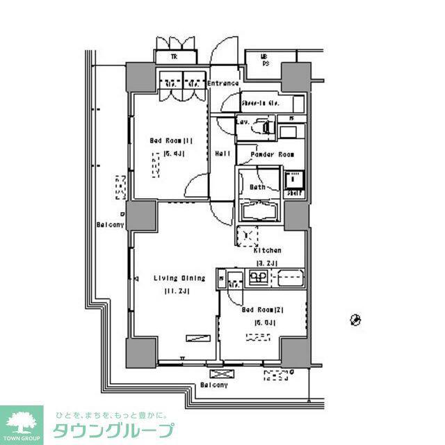パークアクシス豊洲(2LDK/6階)の間取り写真