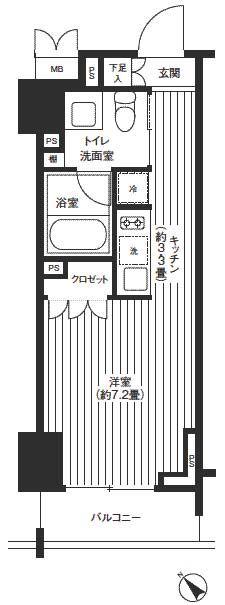 レジディア渋谷(ワンルーム/9階)の間取り写真