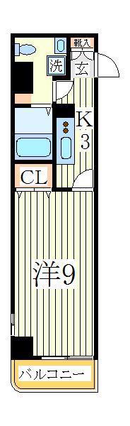 アルカンシェル(1K/6階)の間取り写真