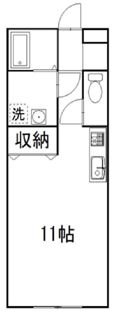 エルージュA(ワンルーム/1階)の間取り写真