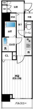 CREST TAPP東十条(1K/1階)の間取り写真