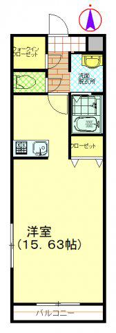 SUN GARDEN(1K/3階)の間取り写真