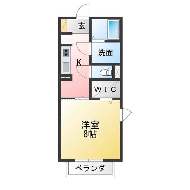 ポータリィ三ツ谷II(1K/1階)の間取り写真