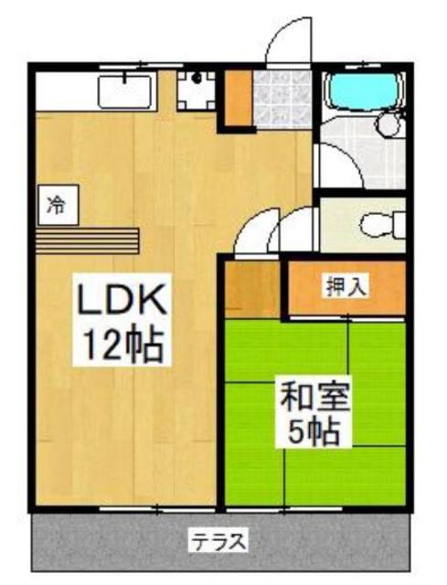 リヴェール大久保(1DK/1階)の間取り写真