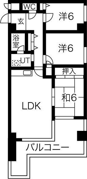 アーバンハイム守口(3LDK/2階)の間取り写真