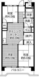 ビレッジハウス港島タワー(3DK/13階)の間取り写真
