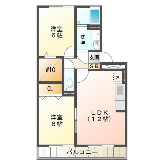 ソフィア・パークA棟(2LDK/3階)の間取り写真