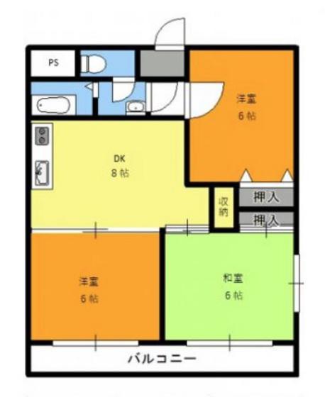 ブライトン円山(3DK/4階)の間取り写真