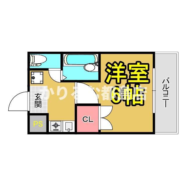 レスポワール西(1K/1階)の間取り写真