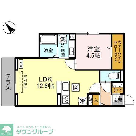 ノーブルヴィラ錦町II(1LDK/3階)の間取り写真