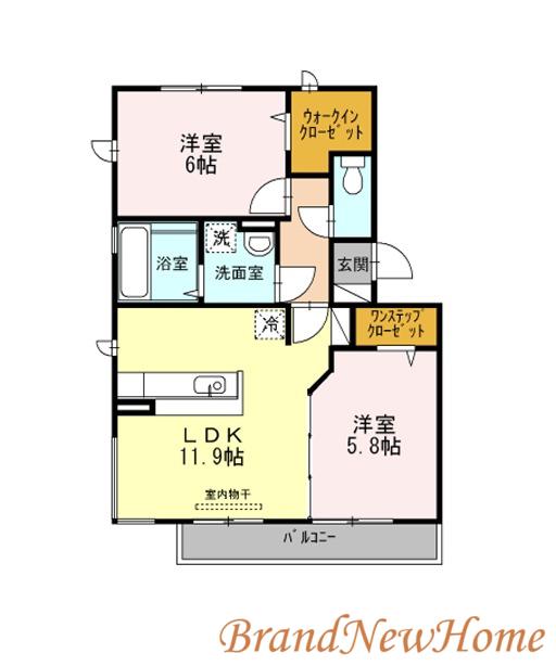 アルコウメキタ(2LDK/3階)の間取り写真