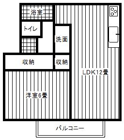 サウンドハイツ(1LDK/2階)の間取り写真