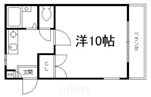 サンライズA(1K/3階)の間取り写真