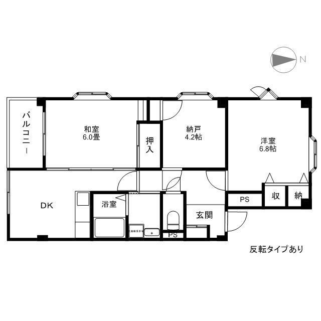 フォルム裾花(2SDK/2階)の間取り写真