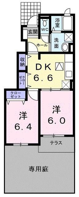 ＪＲ横浜線 淵野辺駅 バス乗車時間：12分 最寄りバス停で下車 徒歩3分 2階建 築14年(2DK/1階)の間取り写真