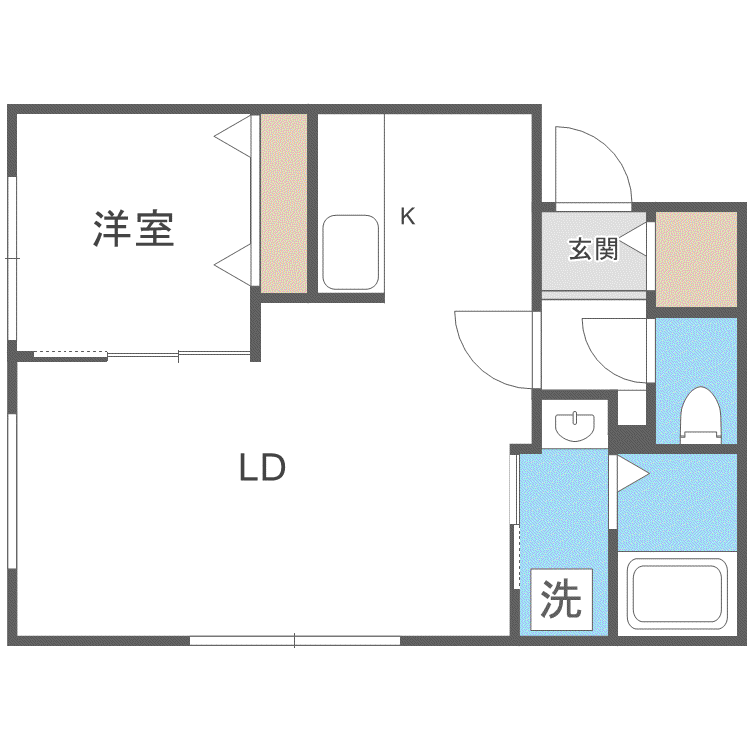 VICTOIRE麻生(1LDK/4階)の間取り写真