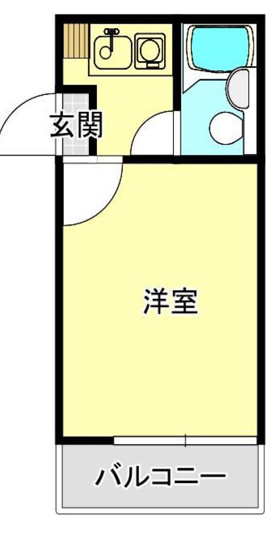 フジタ新富マンション(1K/3階)の間取り写真