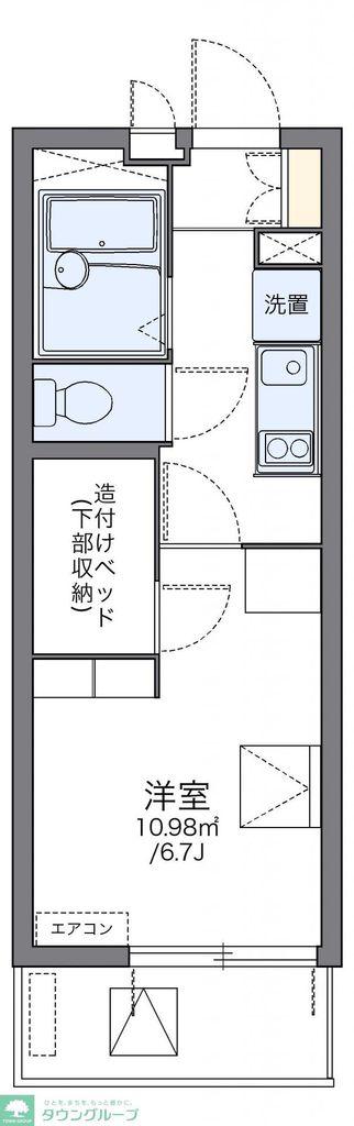 レオパレス市川原木(1K/4階)の間取り写真