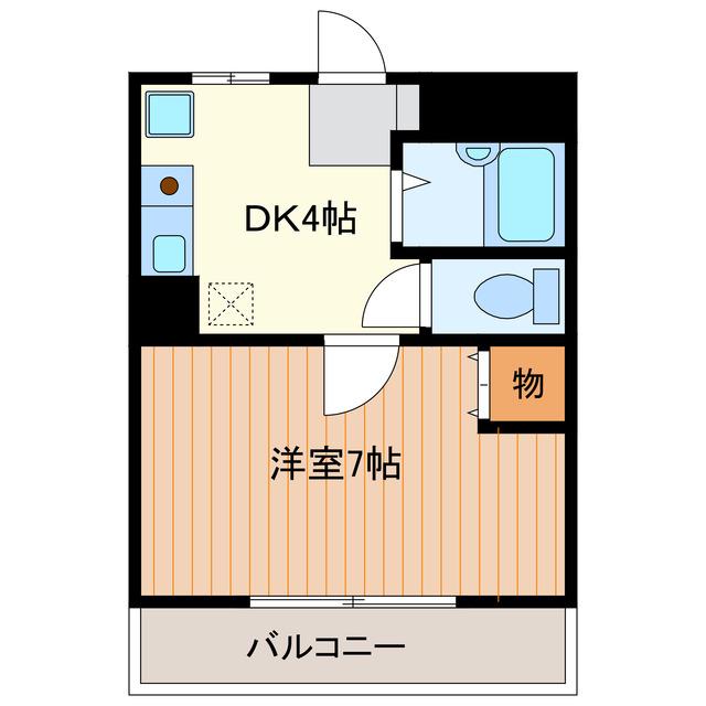 オリエンタルプラザ(1DK/2階)の間取り写真