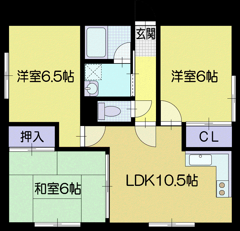 ANハイツ(3LDK/3階)の間取り写真