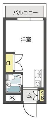 大国町池田マンション(ワンルーム/9階)の間取り写真