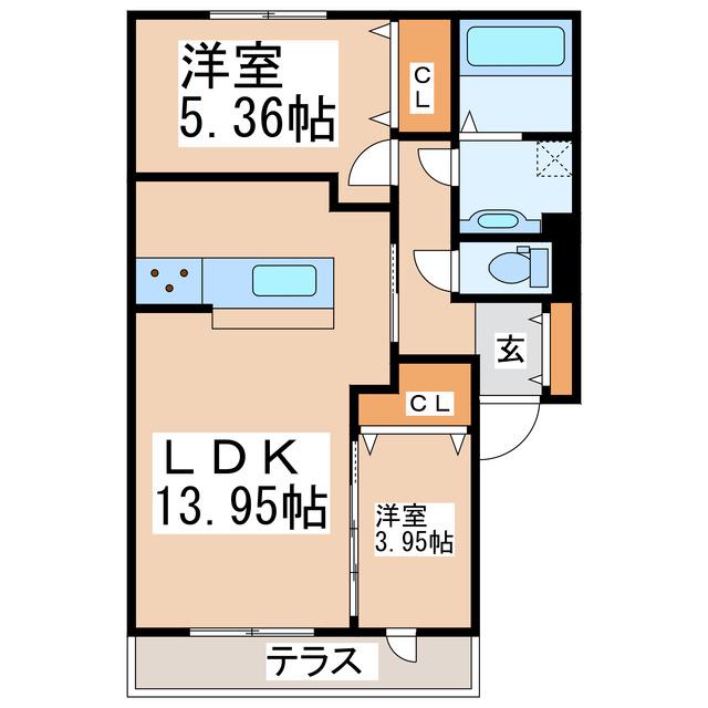 COZYマンション(2LDK/1階)の間取り写真