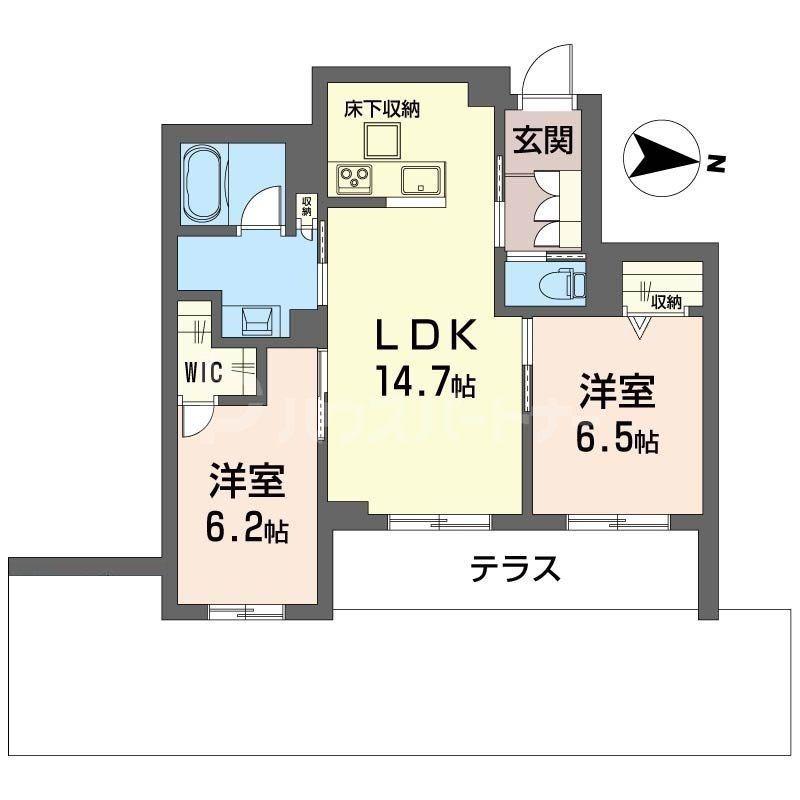 プラムテラス(2LDK/1階)の間取り写真