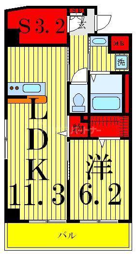 東京メトロ千代田線 綾瀬駅 徒歩5分 9階建 築15年(1LDK/2階)の間取り写真