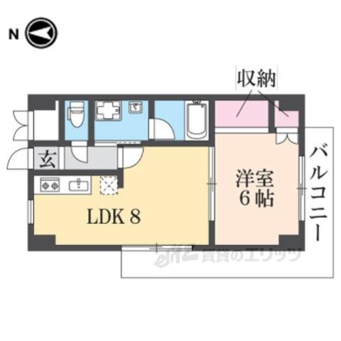 第2サンタウン(1LDK/3階)の間取り写真