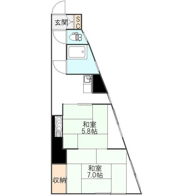 MCビル(2DK/3階)の間取り写真