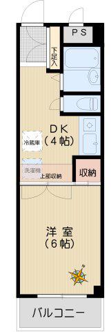 梨苑マンション(1DK/3階)の間取り写真