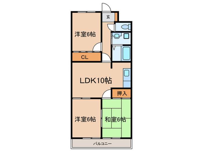 パラッツオT.H(3LDK/4階)の間取り写真