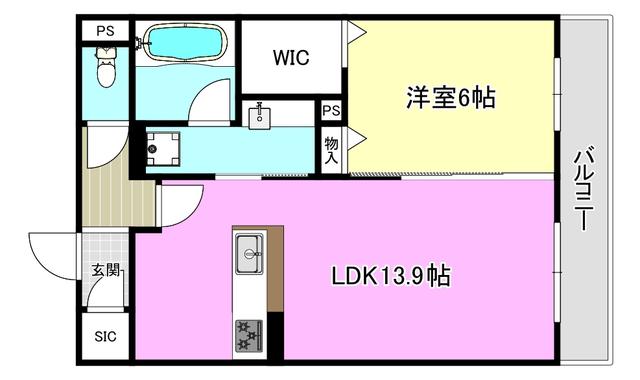 ラヴィエール南茨木II(1LDK/1階)の間取り写真
