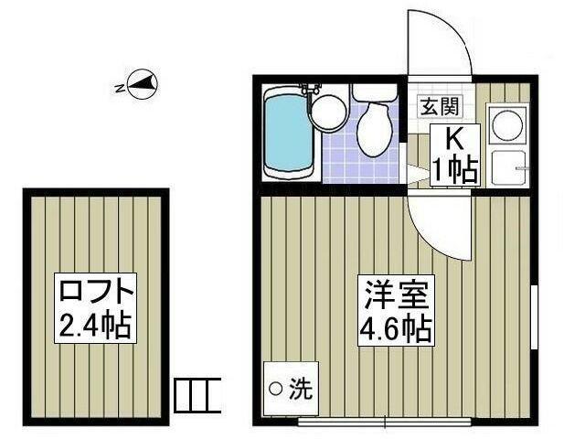 ライフピアブラウン(1K/2階)の間取り写真