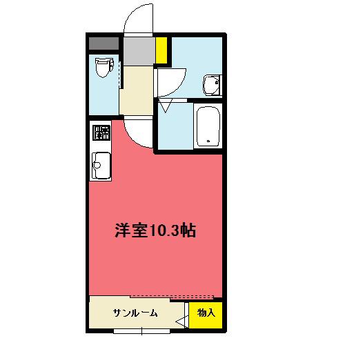 クレールIX(ワンルーム/1階)の間取り写真