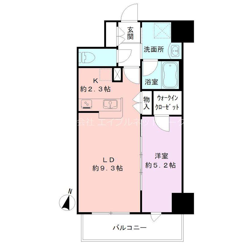 S-FORT新潟駅前(1LDK/4階)の間取り写真