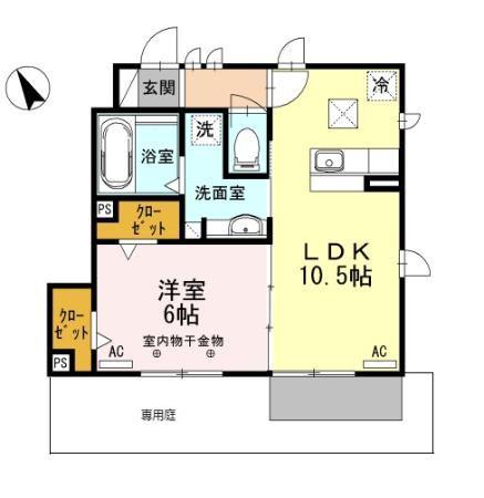エムケーシープ(1LDK/1階)の間取り写真