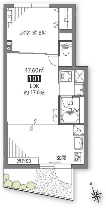 グランアセット久我山(1LDK/1階)の間取り写真