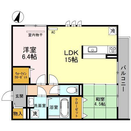 アイエヌ南花屋敷(2LDK/2階)の間取り写真