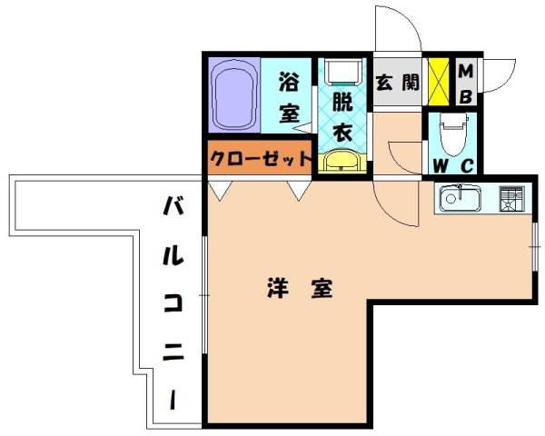 ピュアパレス(ワンルーム/1階)の間取り写真