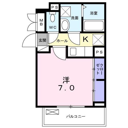 マーレ南長崎(1K/2階)の間取り写真